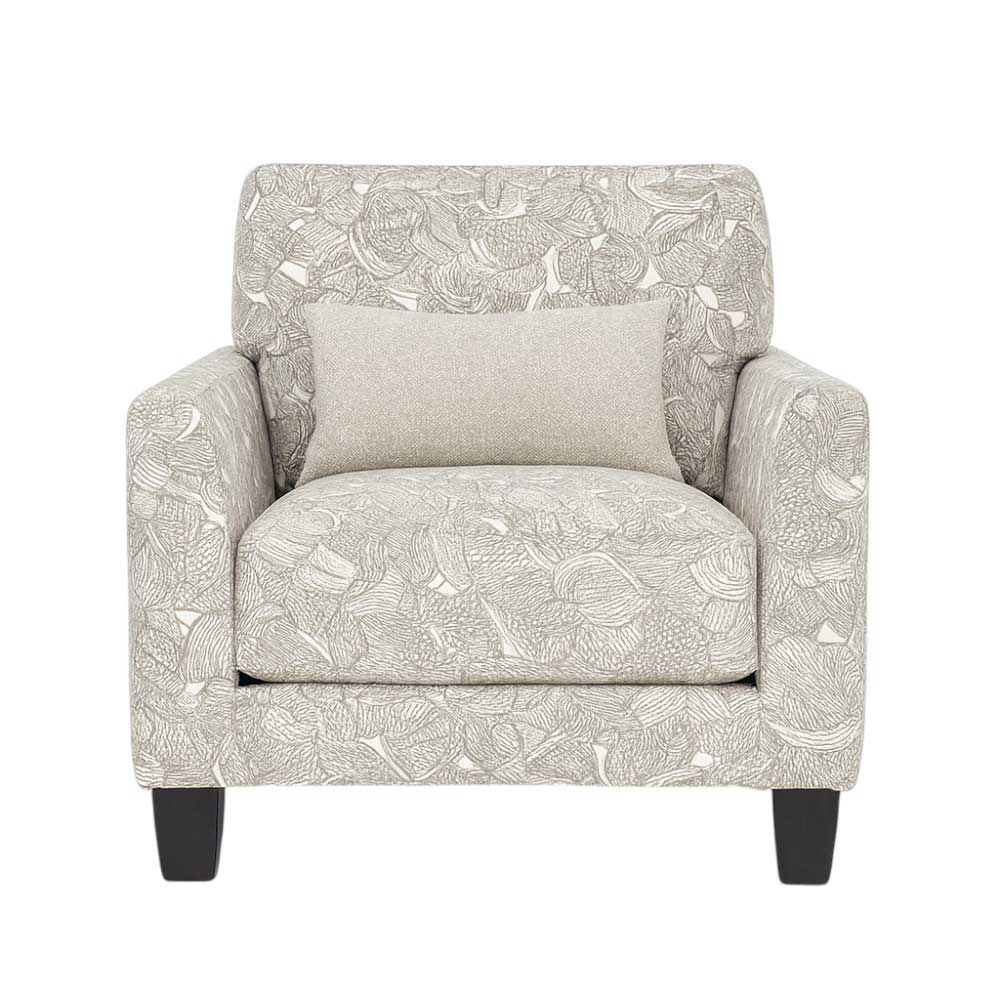 Sofá individual Jensen tela gris + cojín