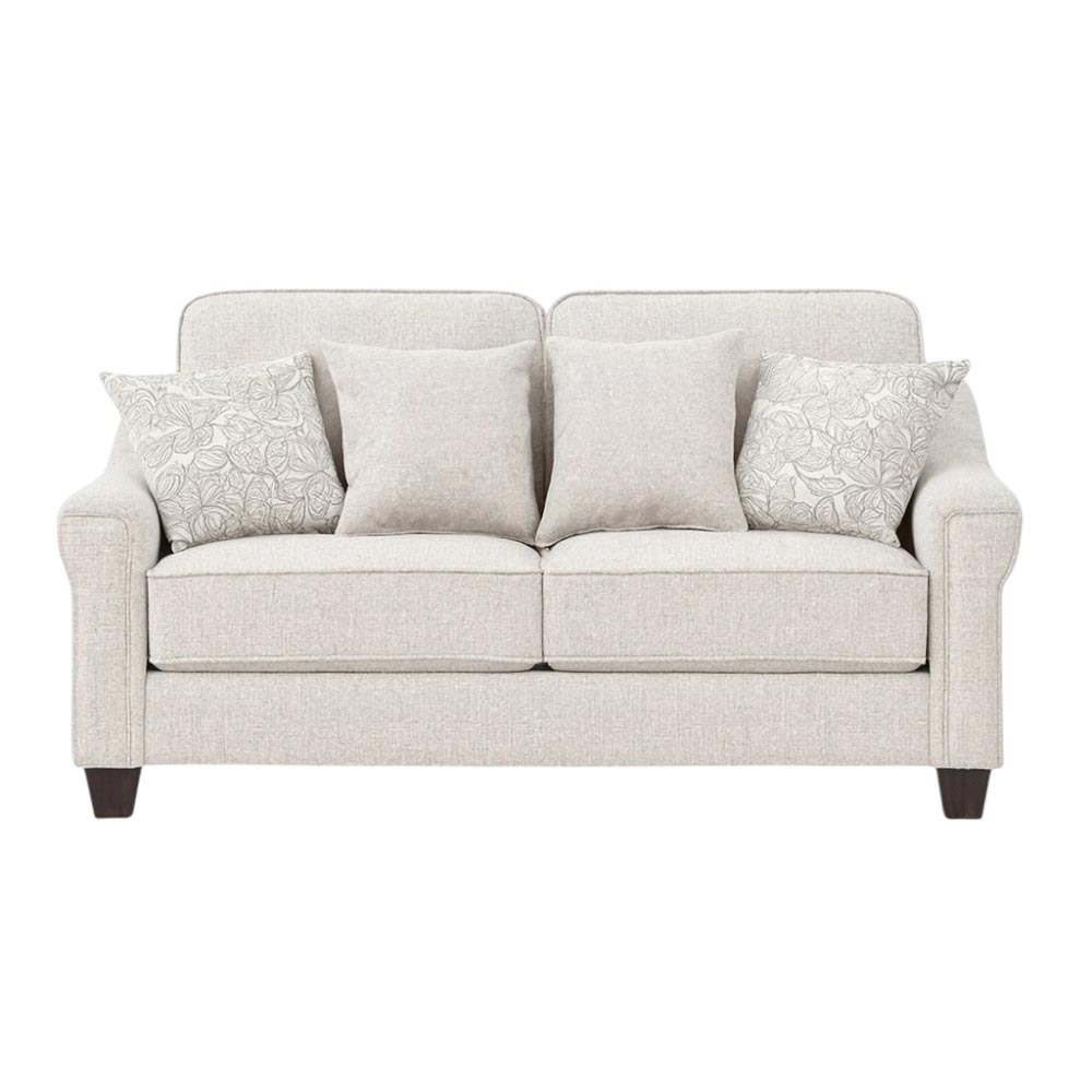 Sofá Jensen de 2 puestos tela gris + cojines