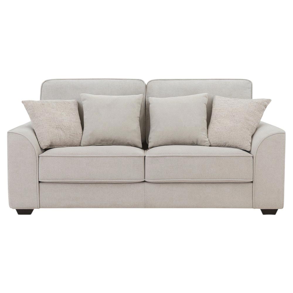 Sofá Mark de 2 puestos tela greige + cojines