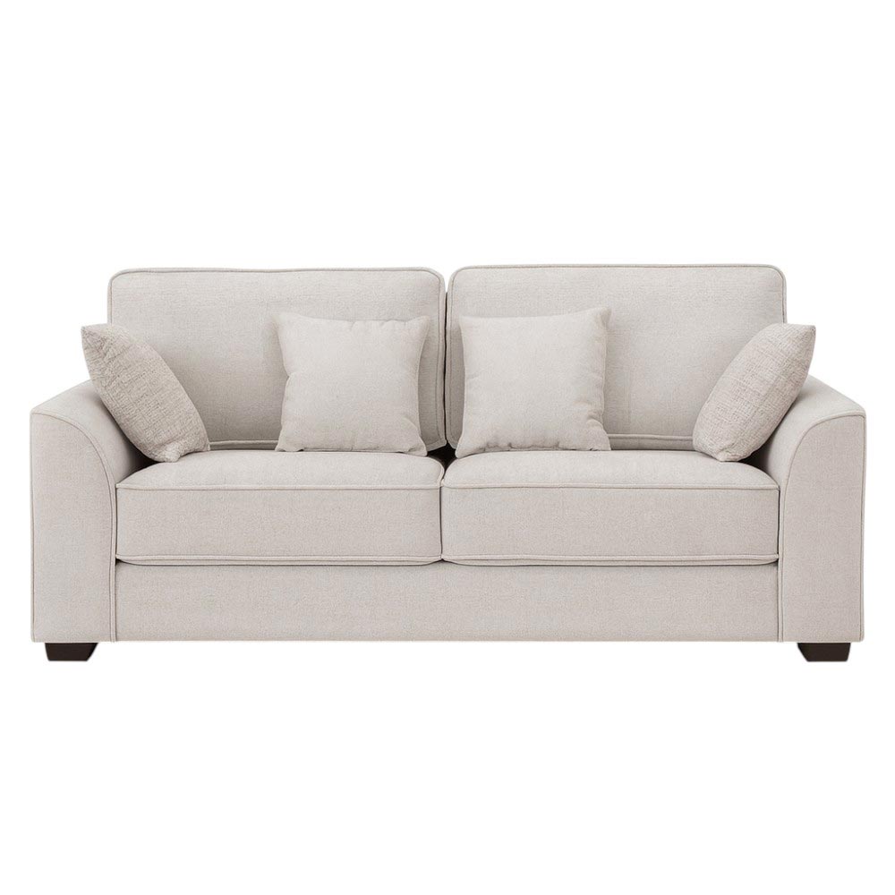 Sofá Mark de 3 puestos tapiz greige + cojines