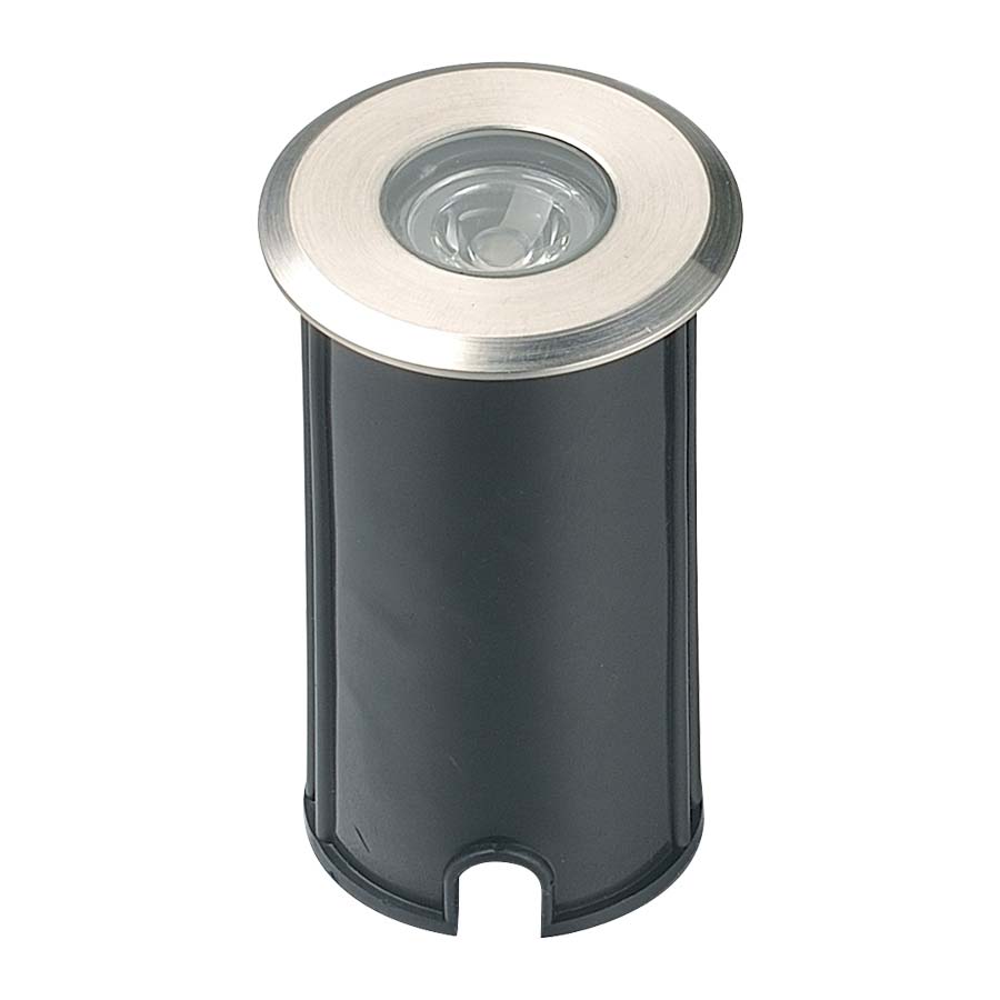 Luminaria led redonda empotrable en piso 1W 3000K IP65