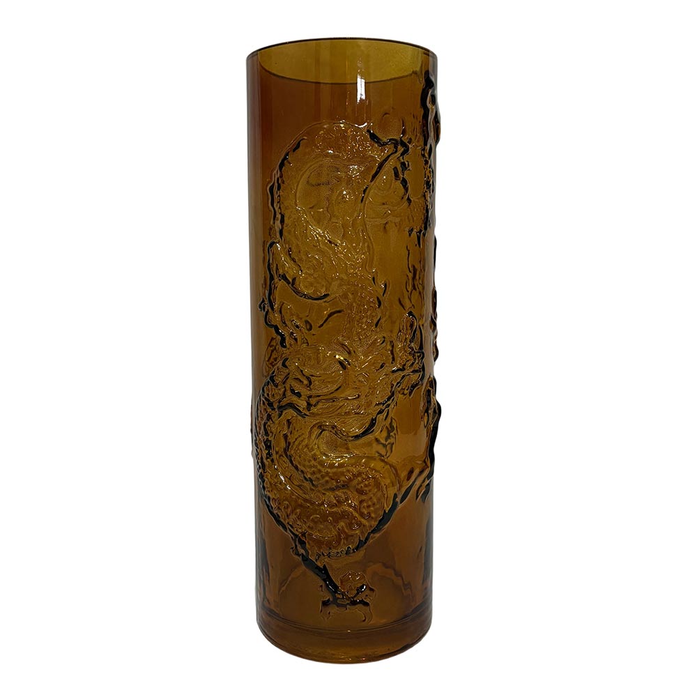 Florero Neo de vidrio texturizado ámbar 30cm