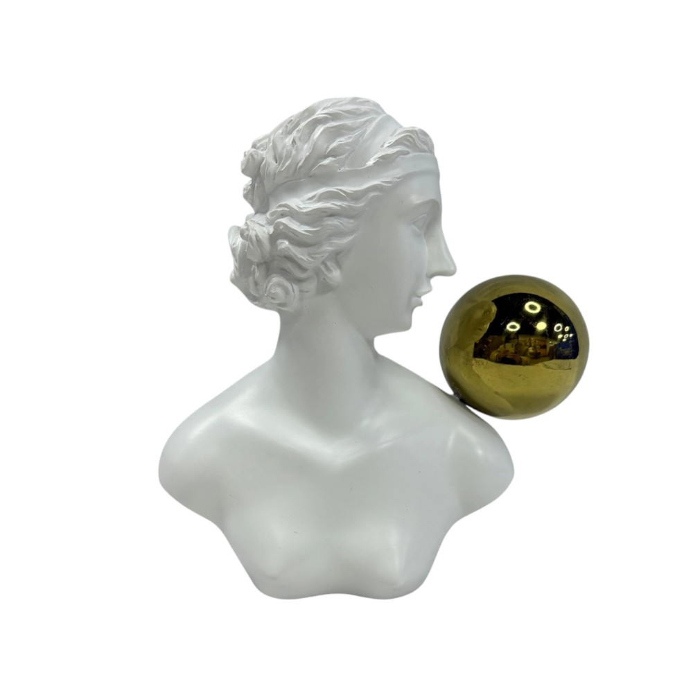 Figura decorativa de Hombre Griego de resina blanca 21cm