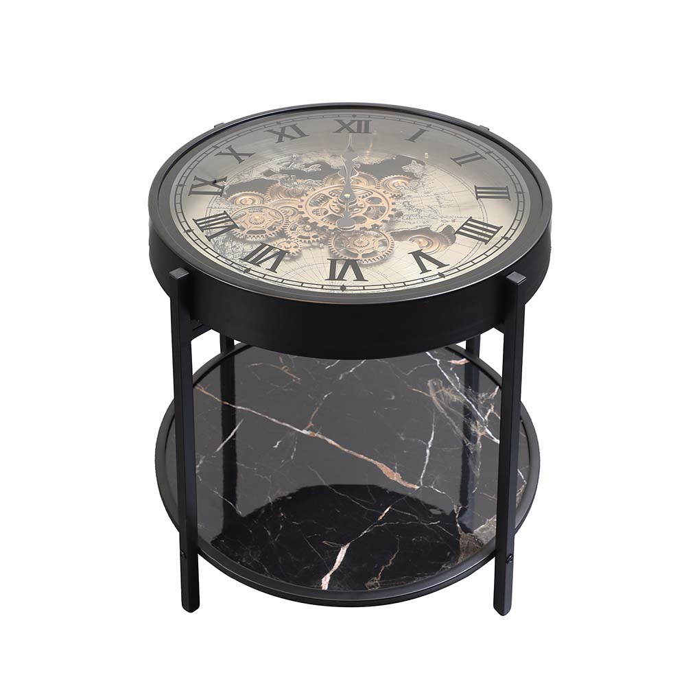 Mesa auxiliar Moric top Reloj Vintage black 57cm