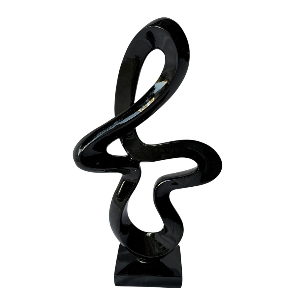 Adorno abstracto de resina color negro