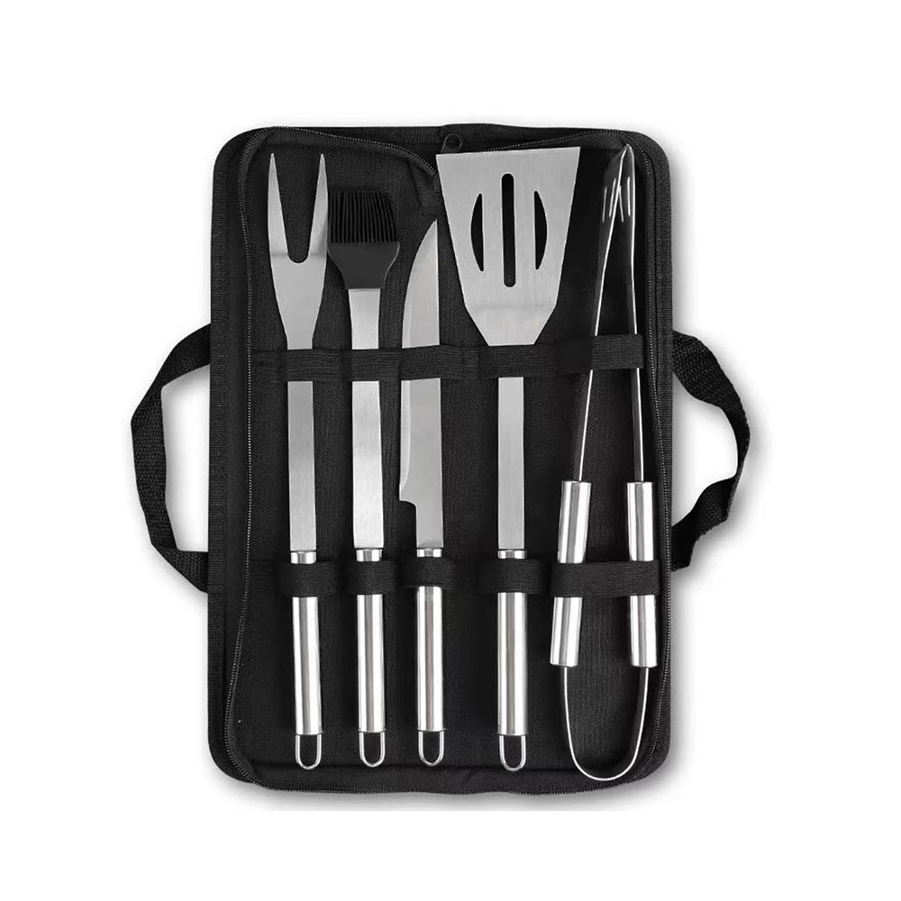 Set parrillero de metal 5 piezas con estuche
