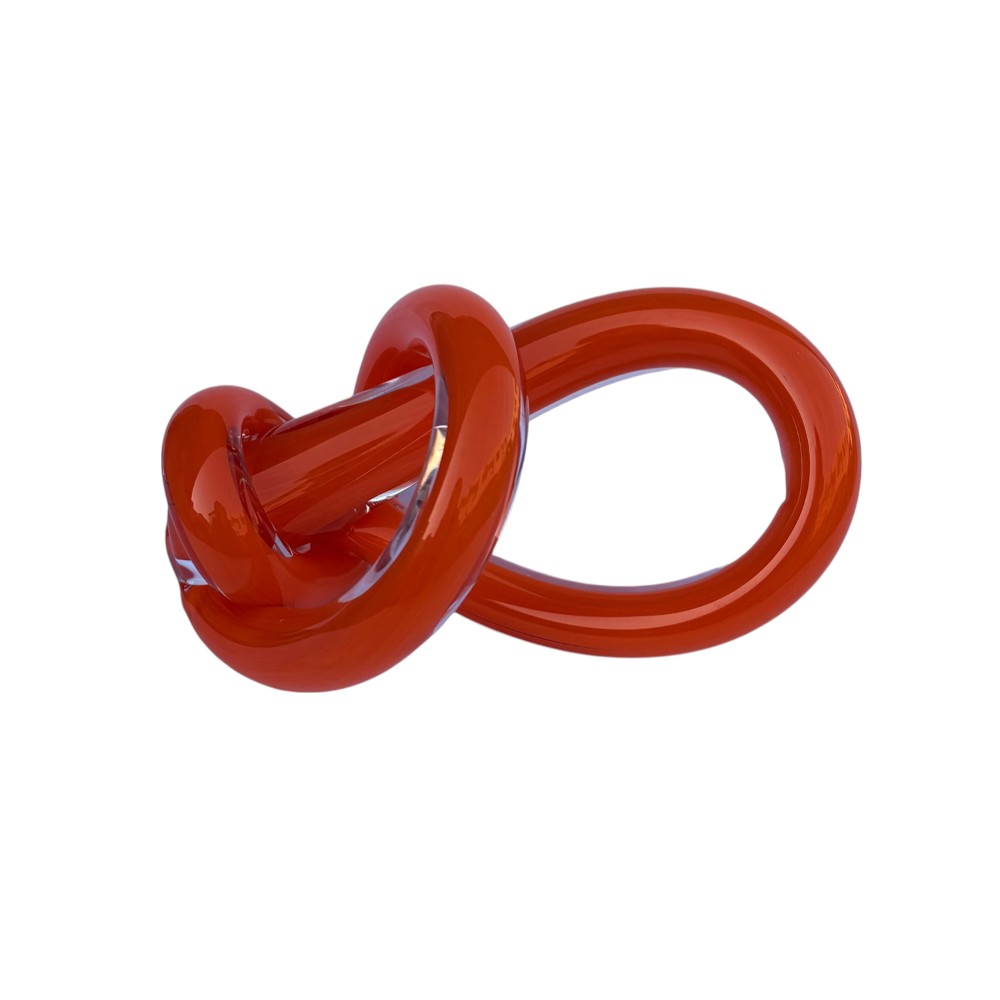 Adorno Nudo de vidrio Naranja 18x8cm