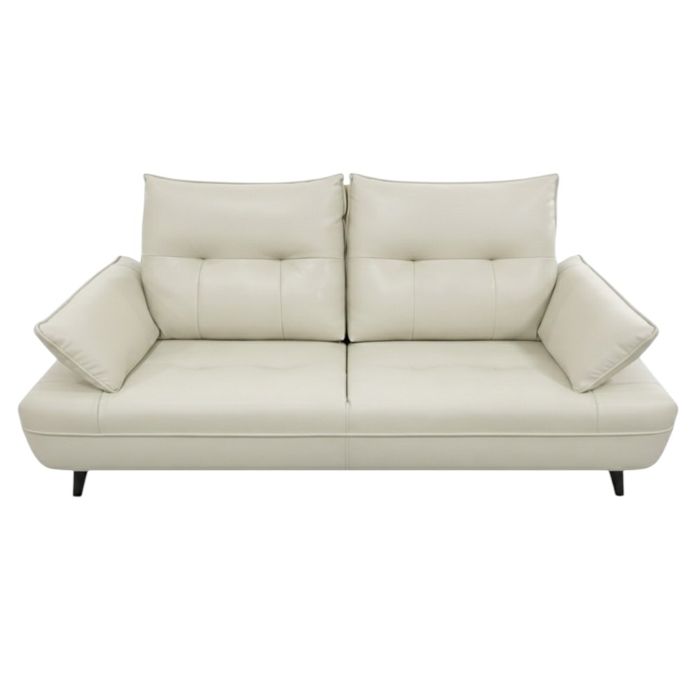 Sofá Marcel 3 puestos de tapiz tipo piel beige