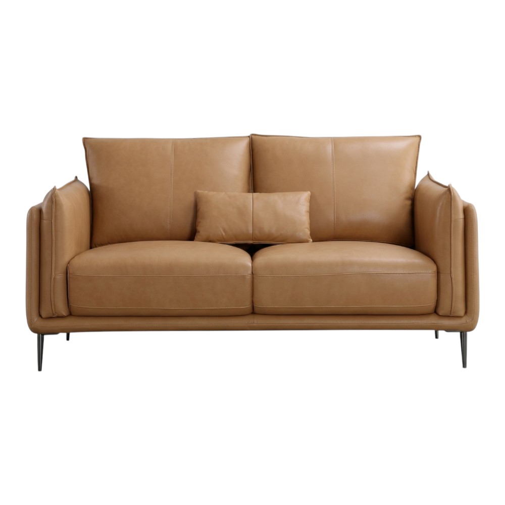 Sofá Dante 3 puestos de Cuero/PVC café