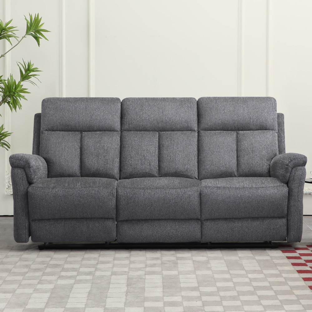 Reclinable triple manual Milo tapiz gris