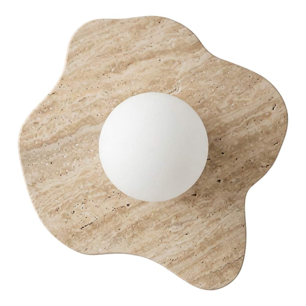 Aplique de pared G9 Adella terrazo gris y vidrio