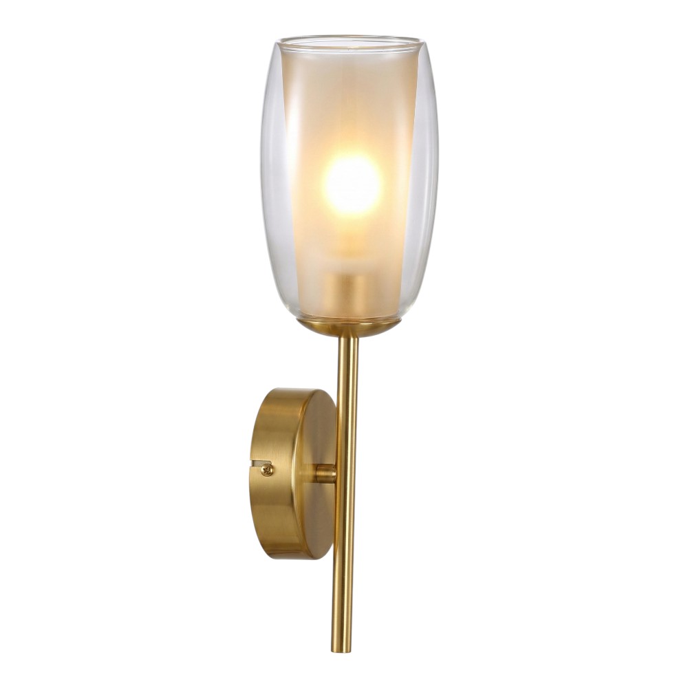 Aplique de pared Tulip E27 brass y vidrio esmerilado