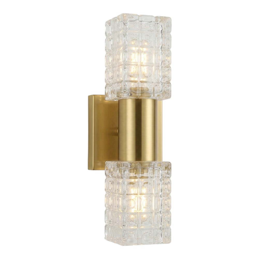 Aplique de pared 2xE14 Paty brass y vidrio
