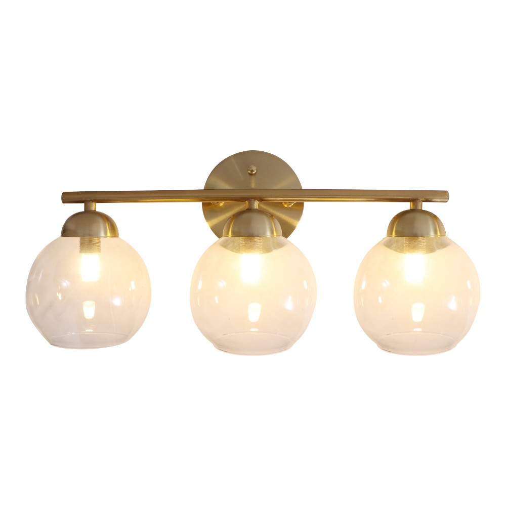 Aplique de pared Sara 3xG9 brass y vidrio clear