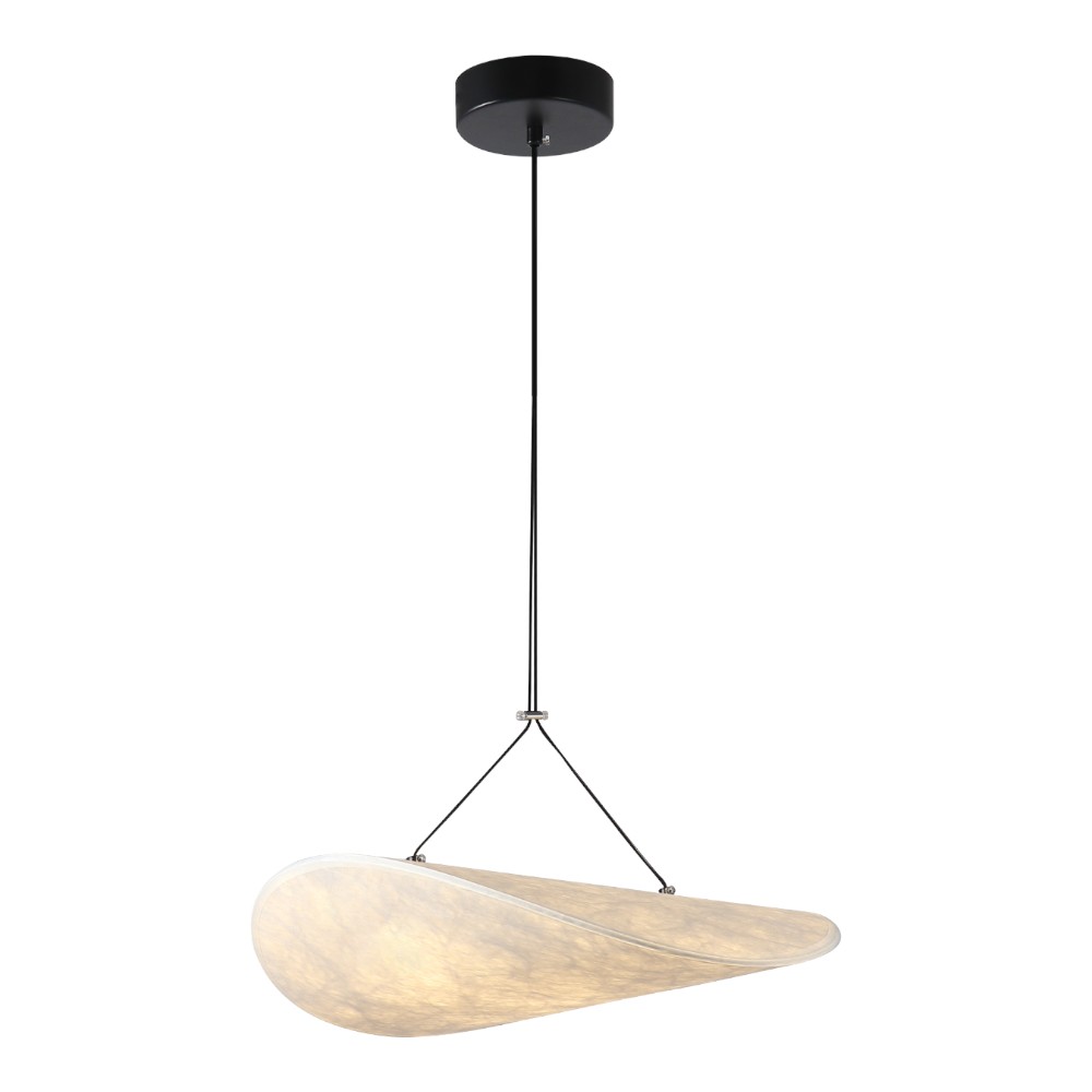 Lámpara LED colgante Marvin black pantalla blanca 24W