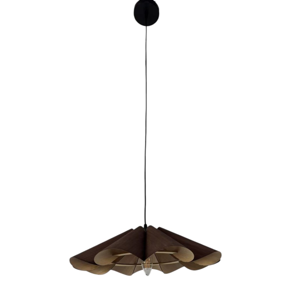 Lámpara colgante E27 Mayte madera walnut