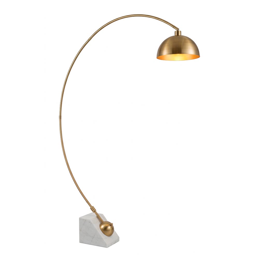 Lámpara de pedestal E27 Zafiro dorado con base tipo mármol