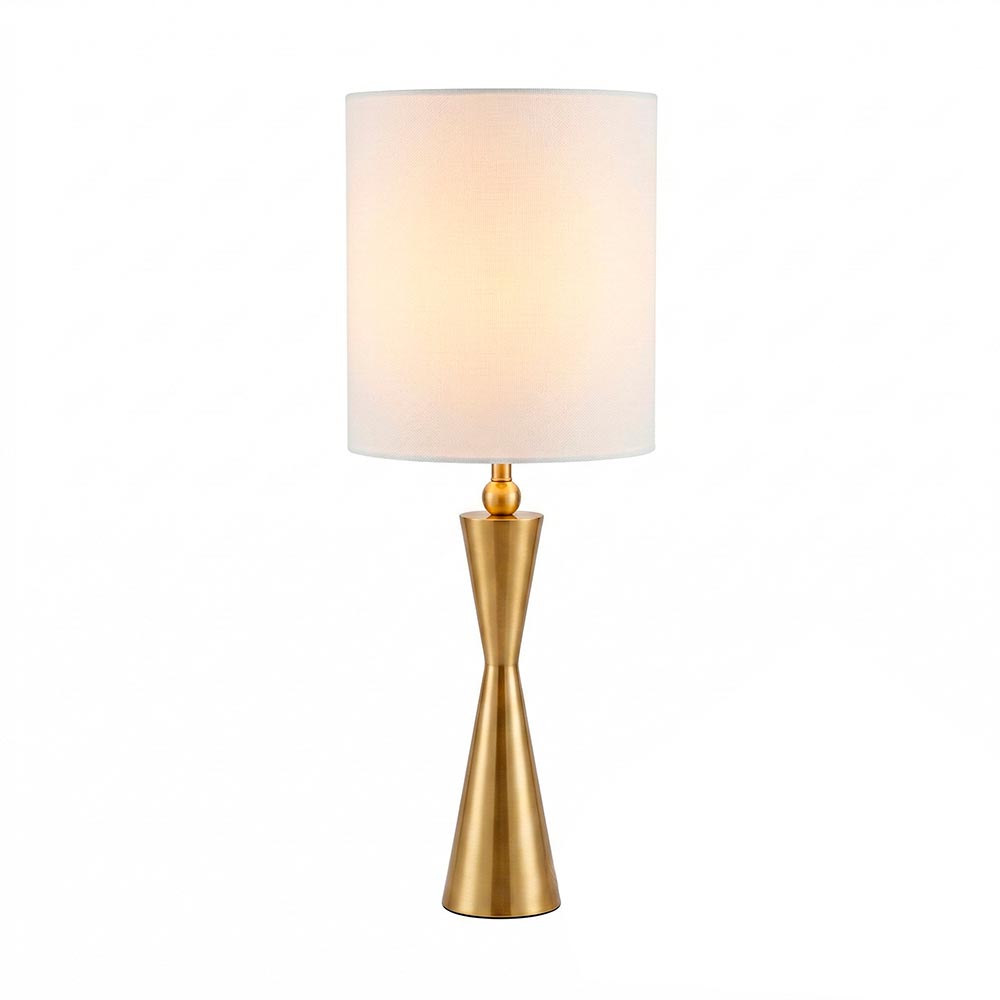 Lámpara de mesa E27 Anina 65 dorado c/pantalla de tela