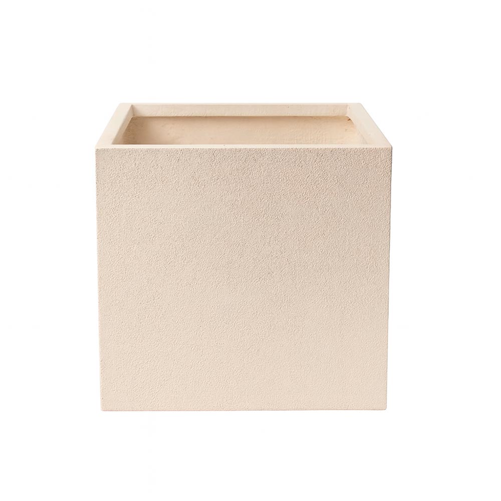 Macetero Tessa de fibra mineral beige 38cm