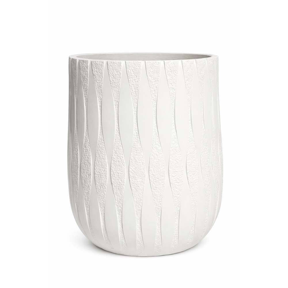 Macetero Orin de fibra mineral blanco 50x59cm