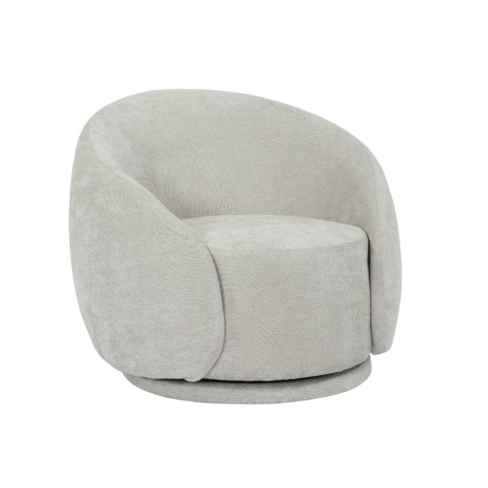 Butaca giratoria Mia tela gris claro
