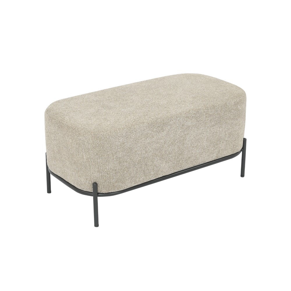 Banqueta Riven de tapiz crema