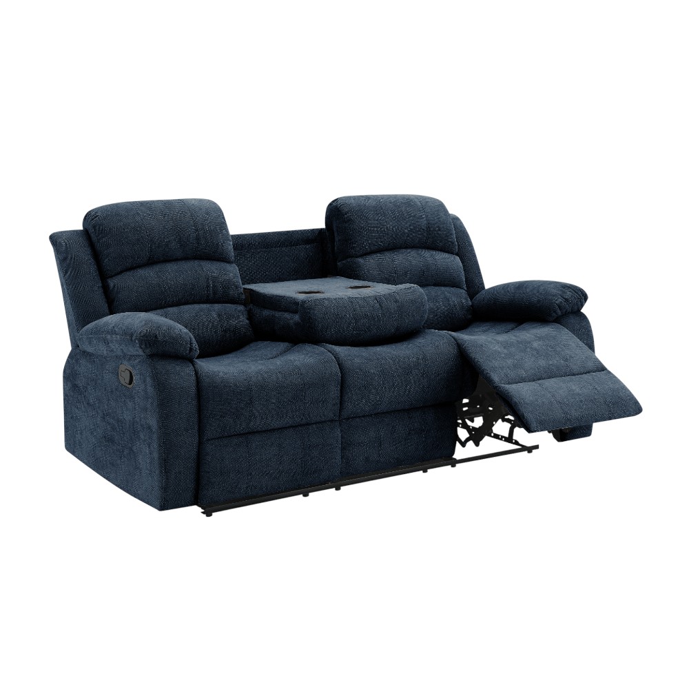 Reclinable manual triple Maura azul c/mesa abatible