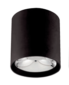 Luminaria LED cilindrica sobrepuesta negra 4000K
