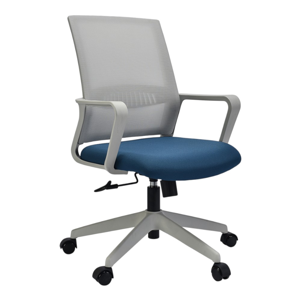 Silla de escritorio giratoria c/ruedas Jack gris/azul