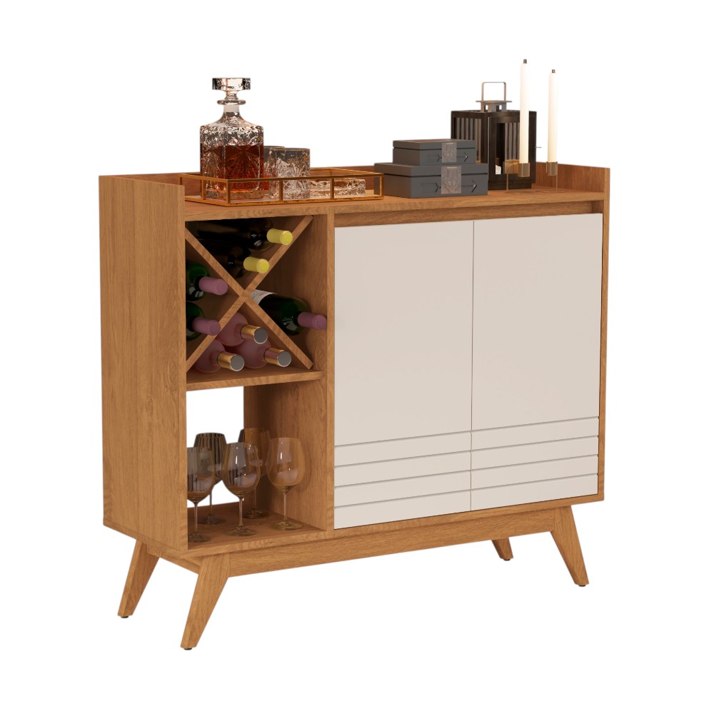 Bufetera Bar Laris 108 off white/nature con 2 puertas