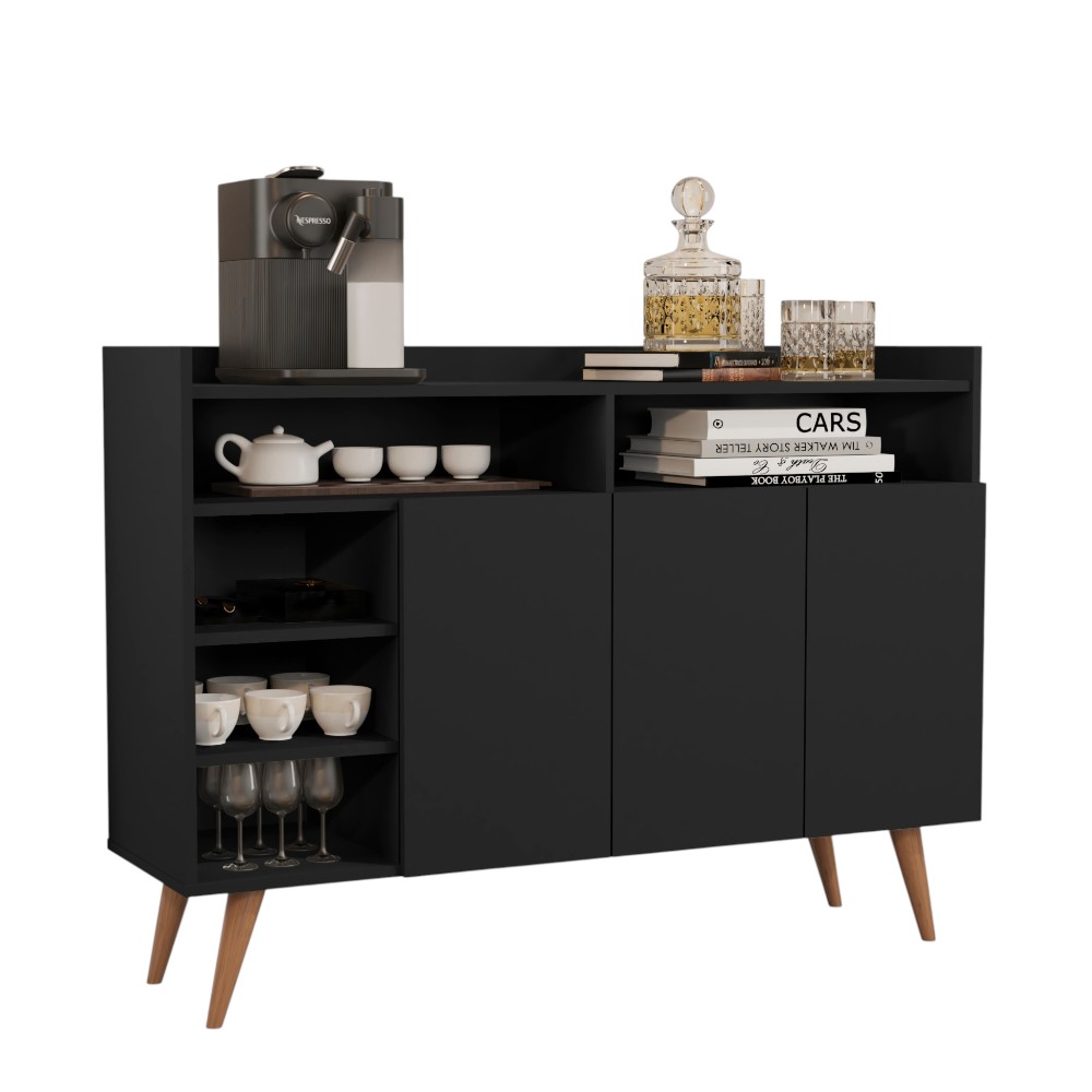 Bufetera Luca black con 3 puertas L:120cm