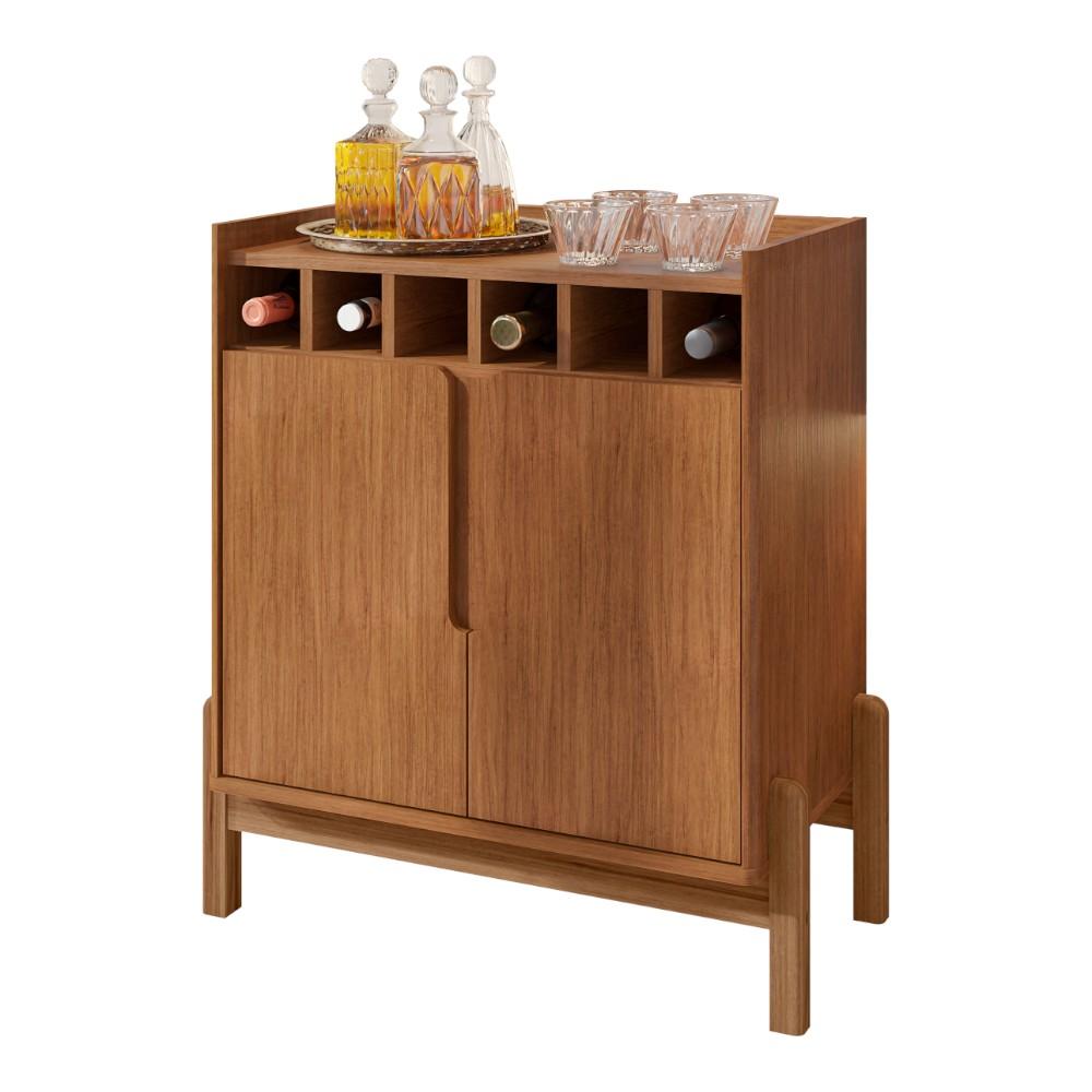 Aparador bar Juno cedro con portabotellas