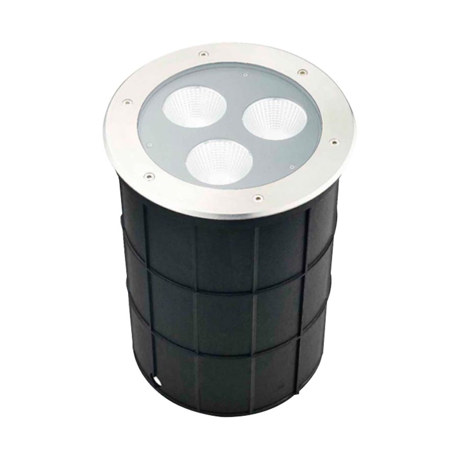 Luminaria led redonda empotrable en piso 45W 4000K IP67
