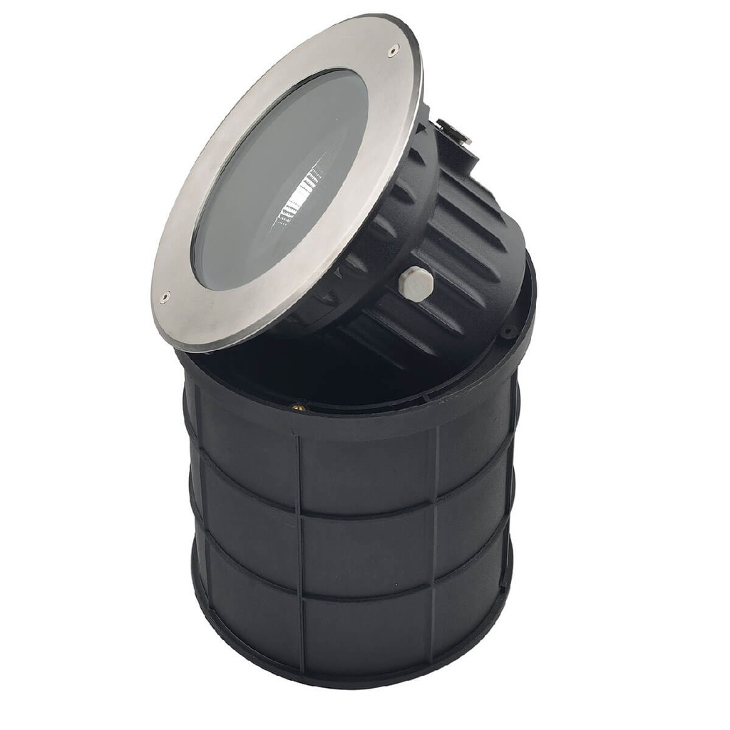 Luminaria led redonda empotrable en piso 12W 3000K IP67