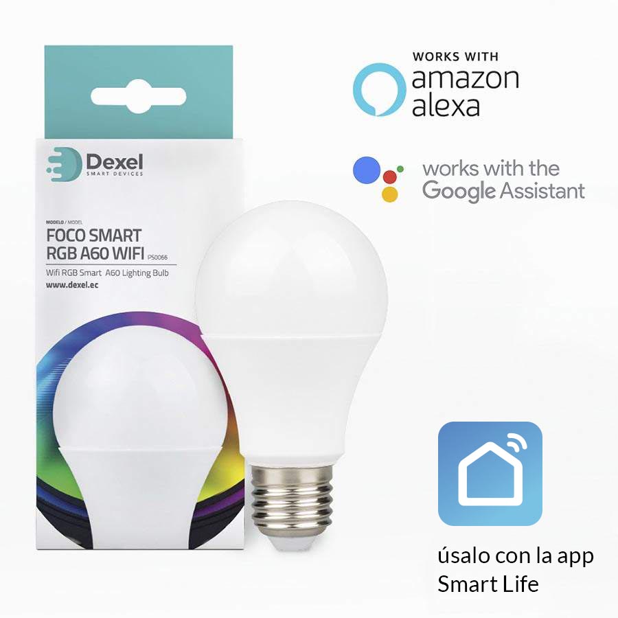 Foco led E27 WiFi RGB atenuable compatible c/Alexa y Google