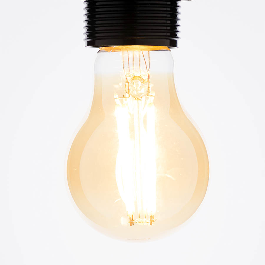 Foco led dimerizable A60 base E27 7W 2500K vidrio ámbar