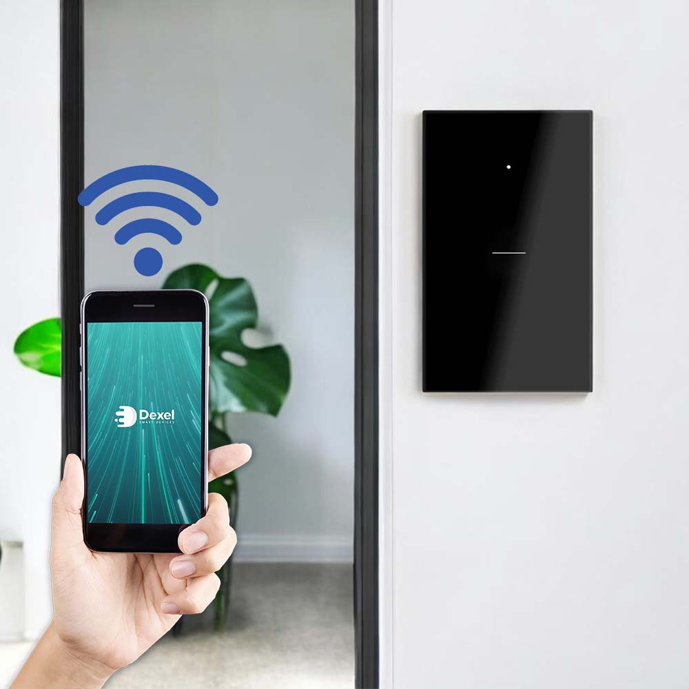 Interruptor WiFi simple negro compatible c/Alexa y Google