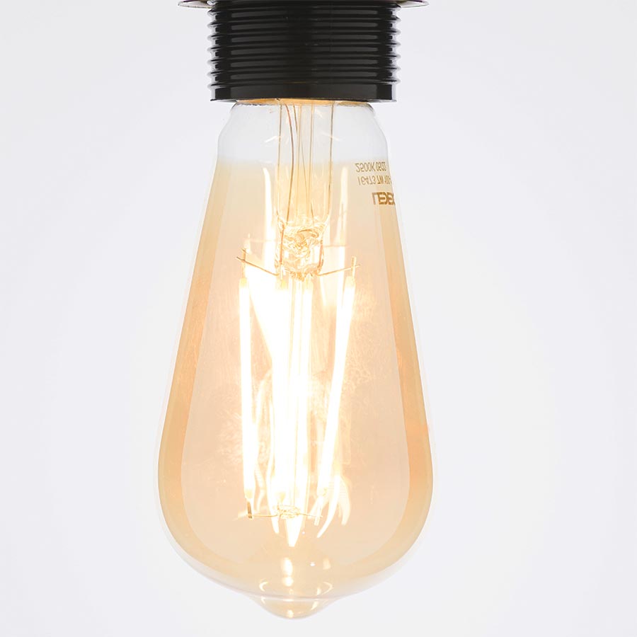 Foco led dimerizable ST58 base E27 7W 2500K vidrio ámbar