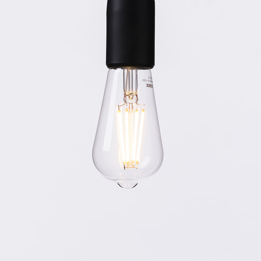 Foco led ST58 t base E27 7W 2700K vidrio transparente