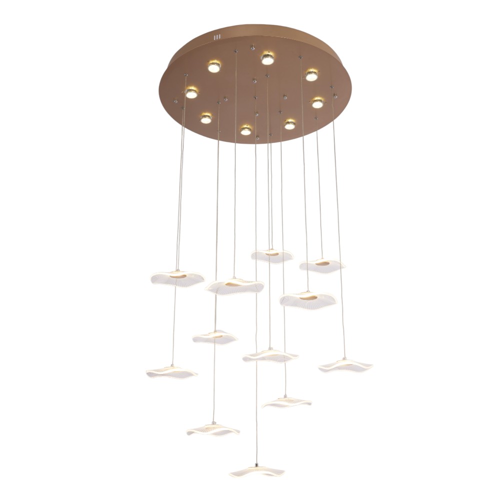 Lámpara LED + 8xGU10 Milan de acrílico con luz cálida 36W