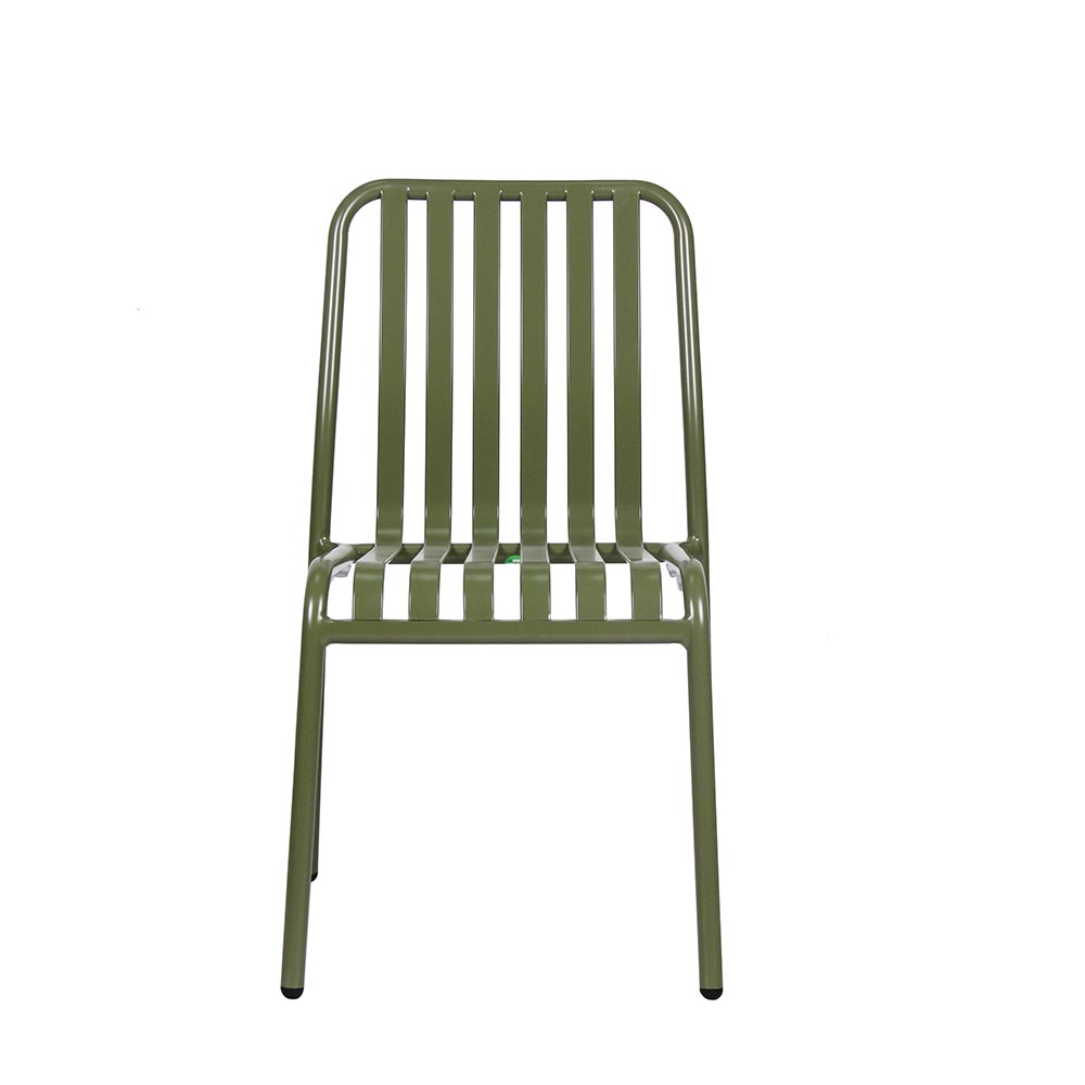 Silla de exterior sin brazos de aluminio verde