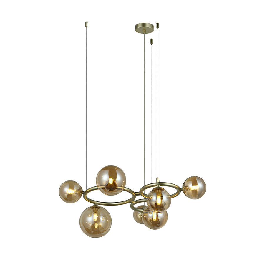 Lampara colgante 7xG9 Aleli dorada