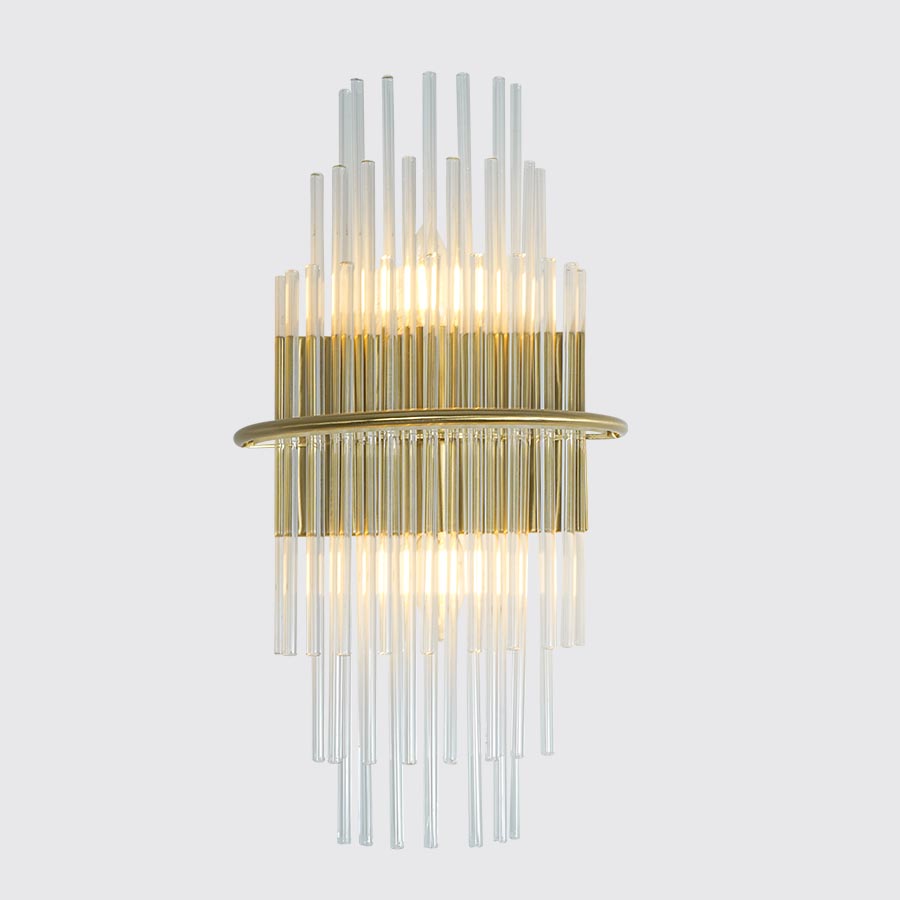 Aplique de pared Nova 2 luces con cristales