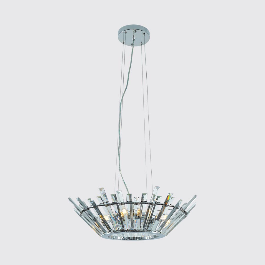 Lámpara colgante 4xE14 Elara chrome con cristal