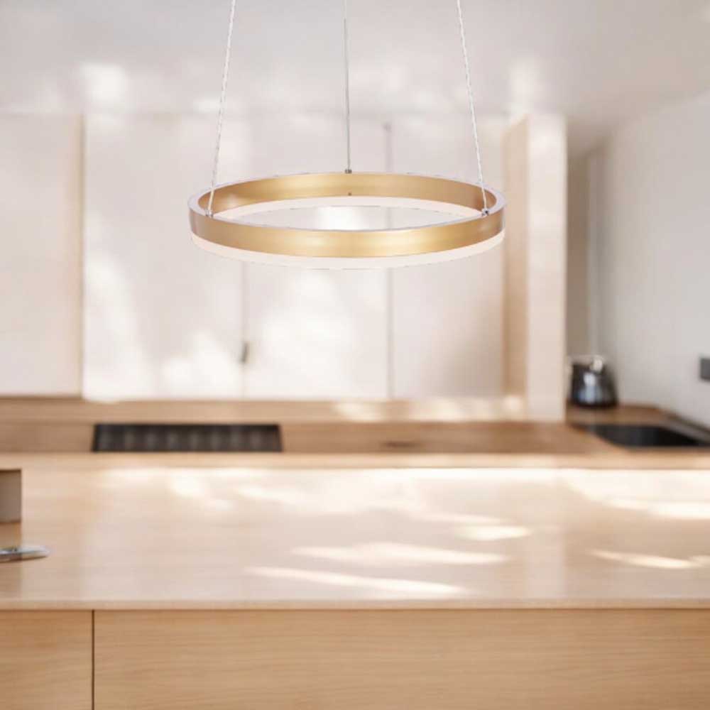 Lámpara led colgante Aro 40 gold con 3CCT