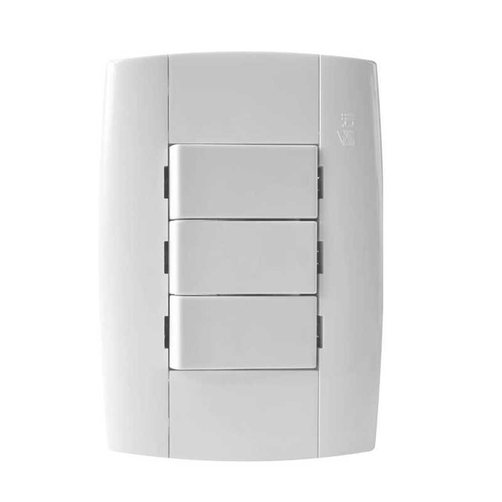 Interruptor iluminado triple blanco Aini