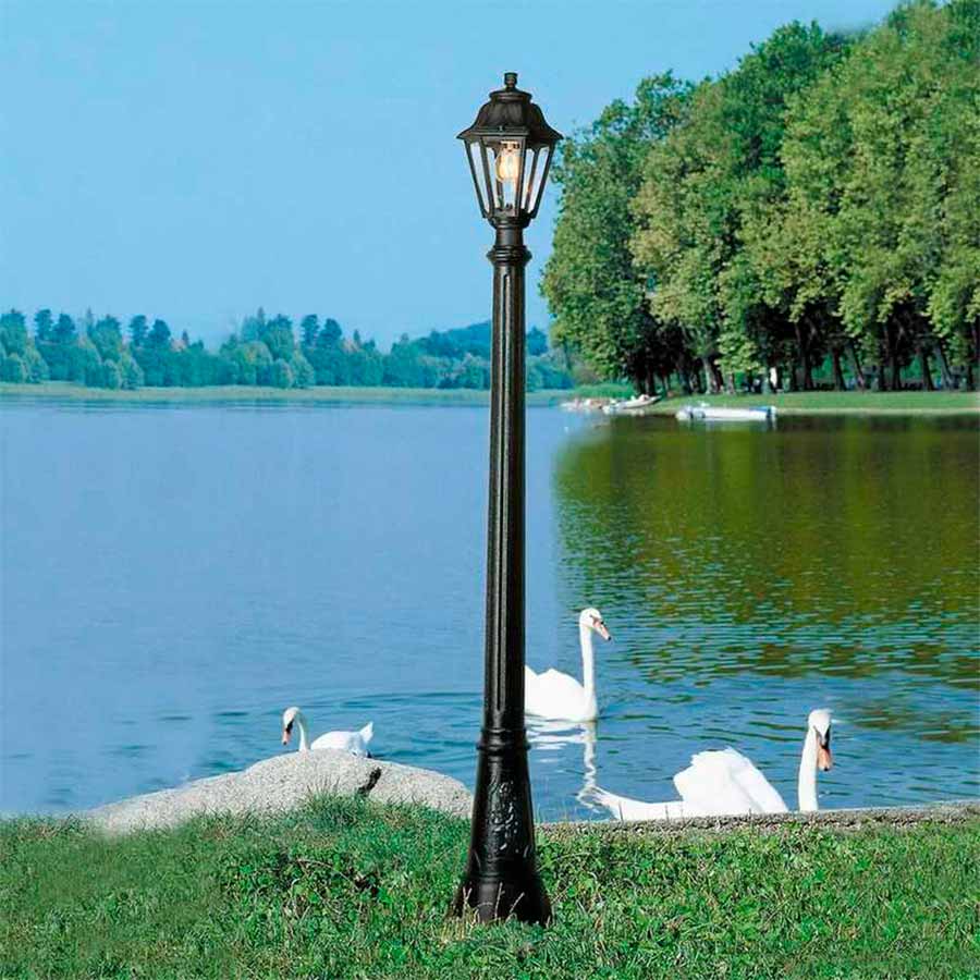 Farol con poste Anna negro 1xE27 IP55