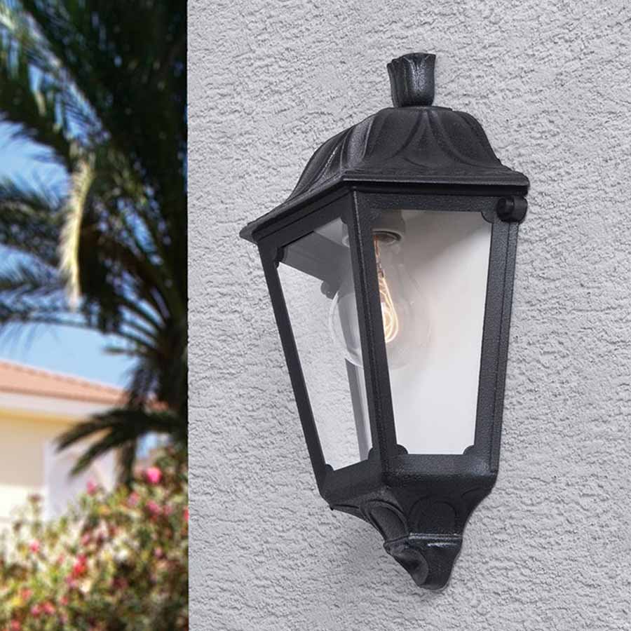 Farol de pared E27 Iesse negro IP55