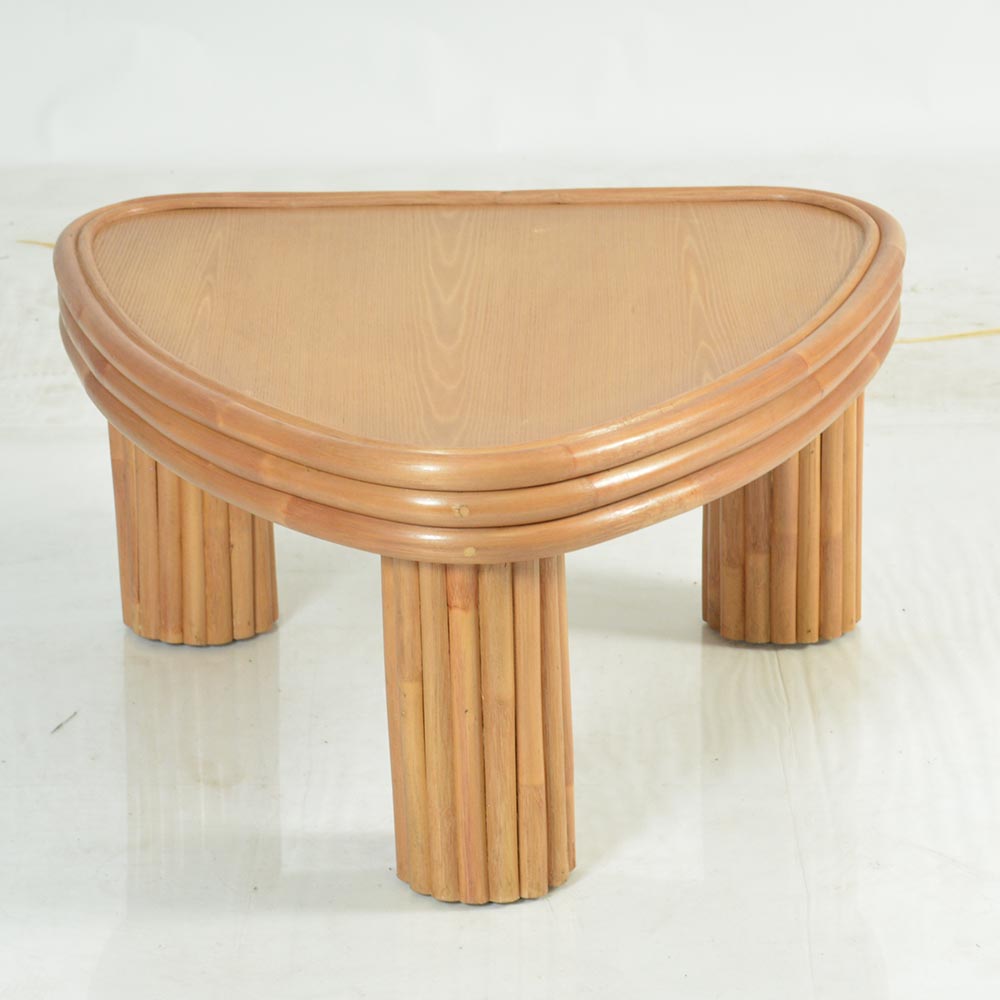 Mesa de centro triangular Gema de ratán natural