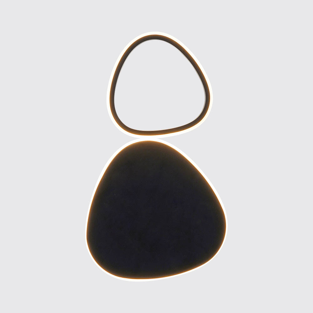 Aplique de pared led Shapes negra luz cálida